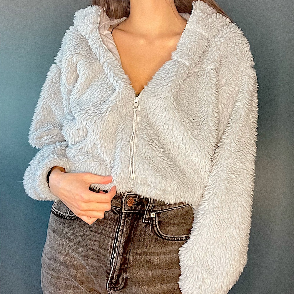 BDG Urban Outfitters Cropped Teddy Hoodie